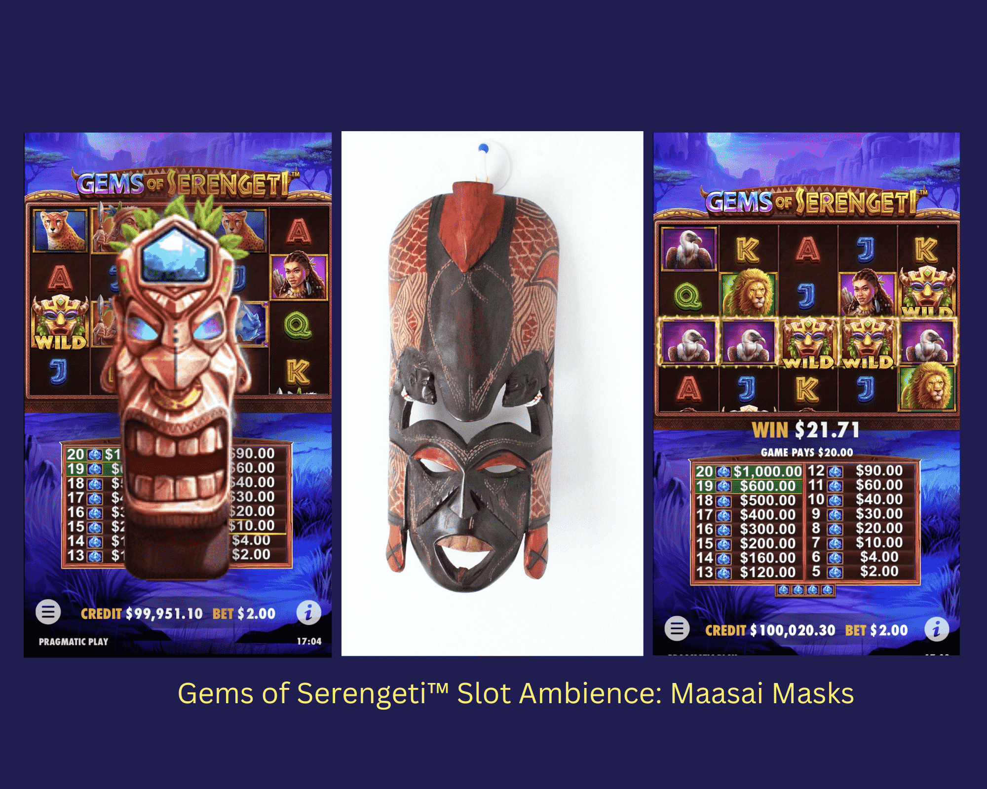 Gems of Serengeti™ Slot Maasai Masks Symbols